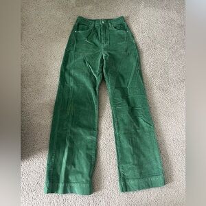 green corduroy pants
